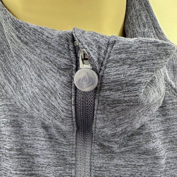 Apana Womens Heathered Blue1/4 Zip Pullover Lightweight Long-Sleeve Top S - Picture 7 of 12